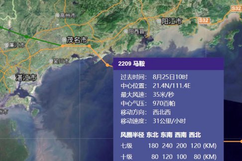 第9号台风马鞍登陆广东电白沿海