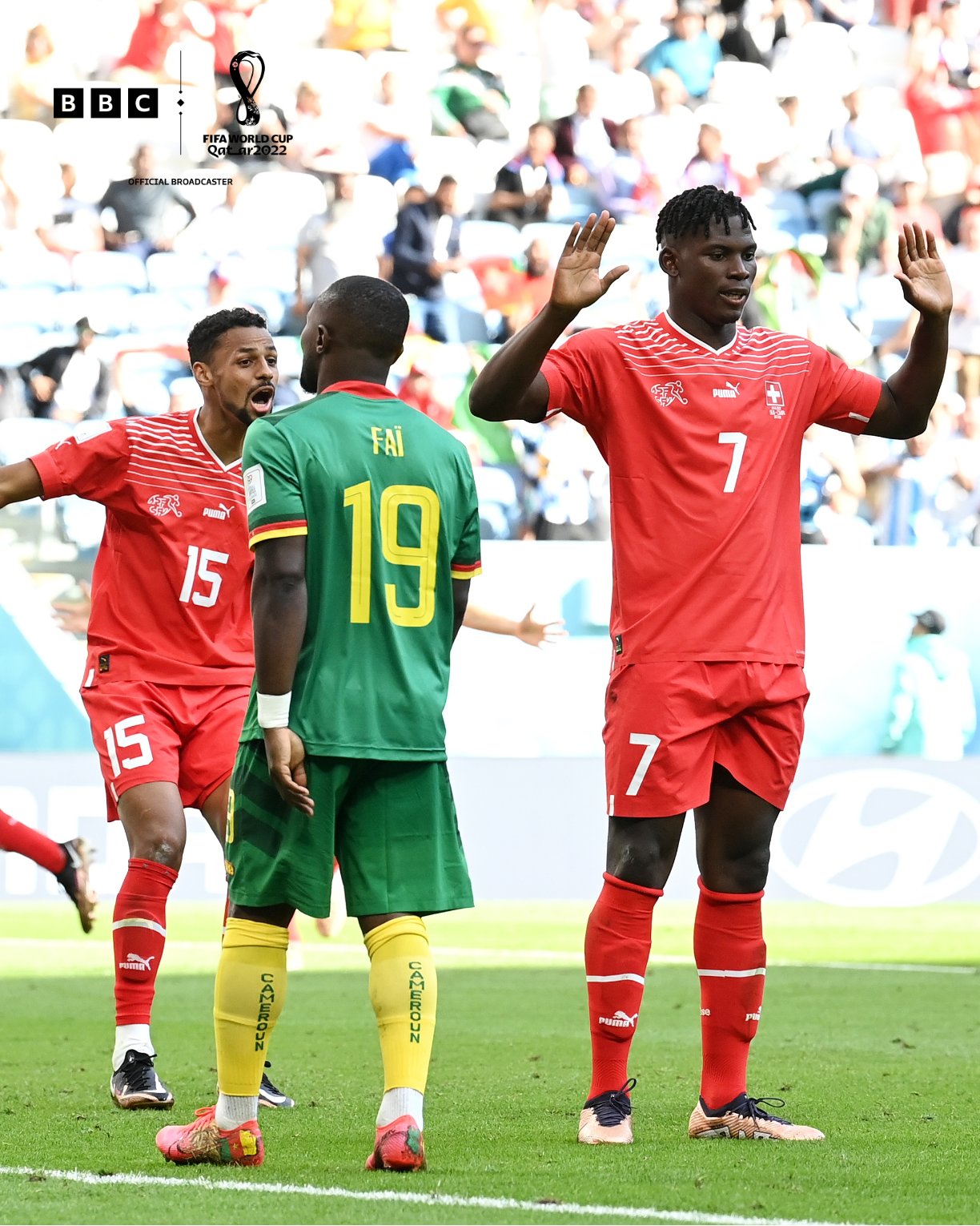瑞士vs喀麦隆 布雷尔·恩博洛帮助瑞士1-0喀麦隆