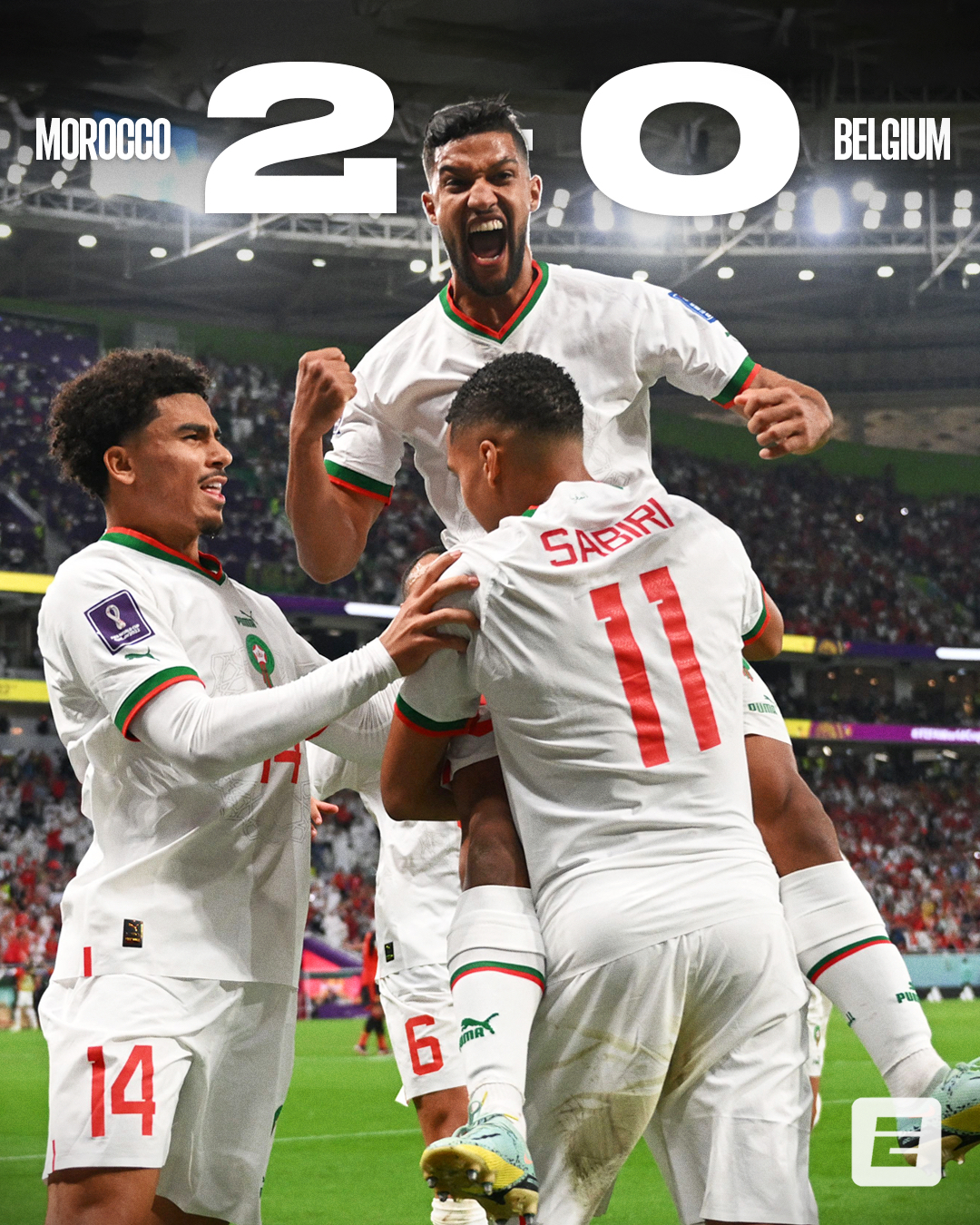 摩洛哥2:0比利时