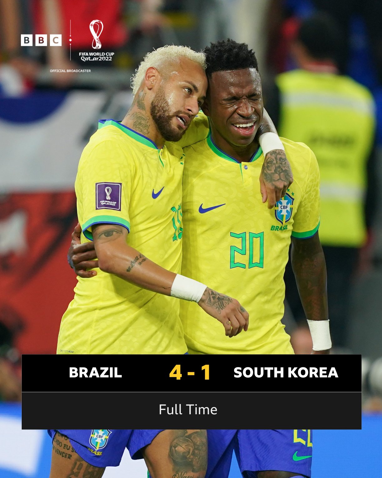 巴西4-1韩国 内马尔点球破门