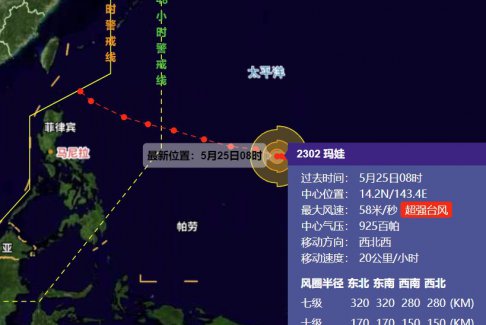 <b>2023年第2号台风玛娃最新路径风力消息</b>