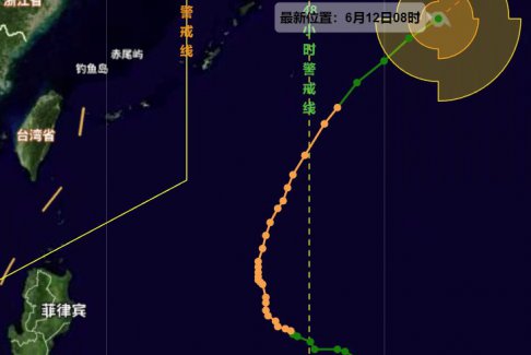 今年第3号台风古超路径继续向东北方向移动