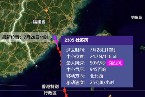 台风杜苏芮登陆福建晋江沿海
