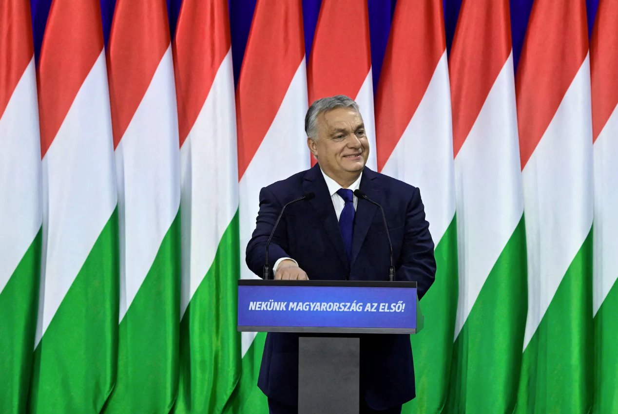 匈牙利总理欧尔班·维克多(ViktorOrban)于2024年2月17日在匈牙利布达佩斯发表年度国情咨文。