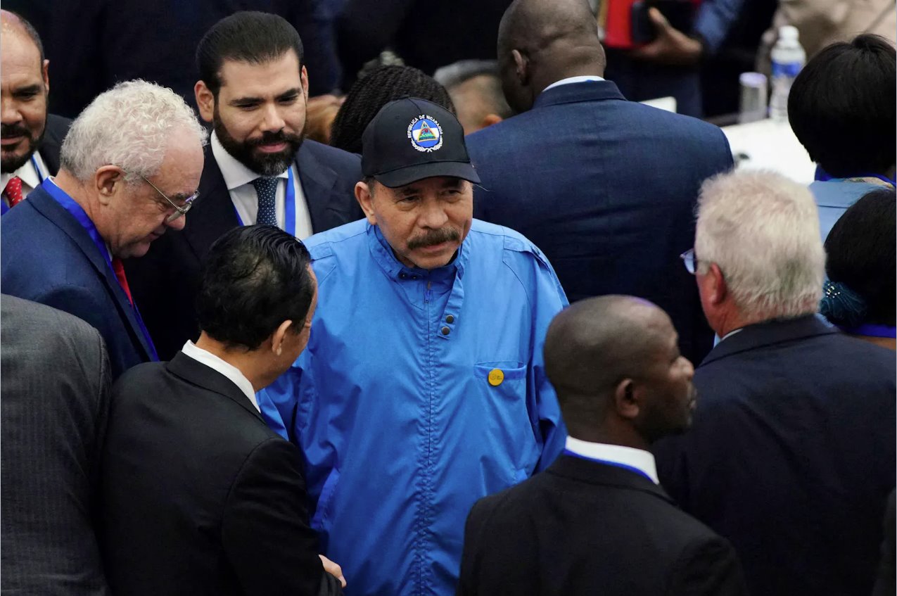 尼加拉瓜总统丹尼尔·奥尔特加出席2023年9月15日在古巴哈瓦那举行的G77+中国峰会开幕式。