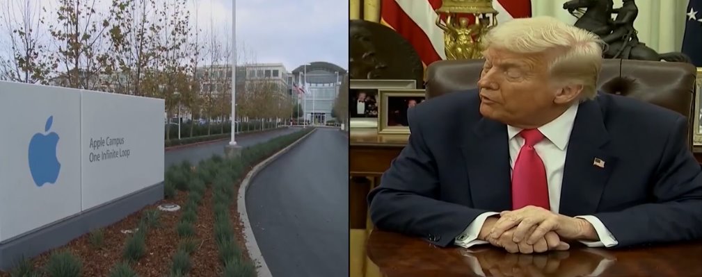特朗普宣布苹果将向美国制造业再投资1000亿美元