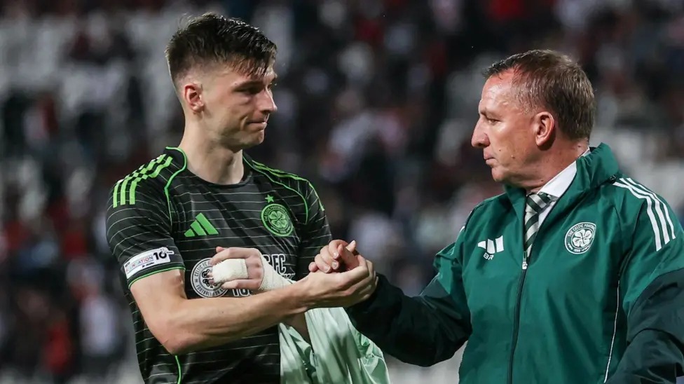 Kieran Tierney 和 Brendan Rodgers 在塞尔维亚全职工作