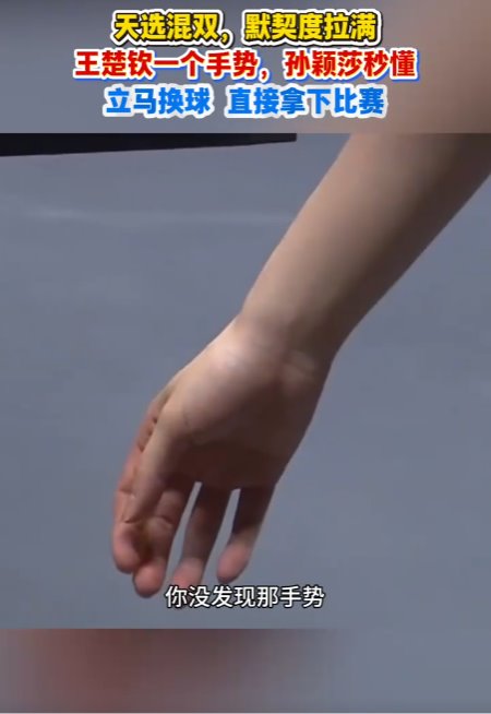 王楚钦一个手势孙颖莎秒懂