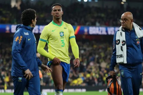 受伤的阿森纳后卫加布里埃尔将缺席对阵巴西的比赛