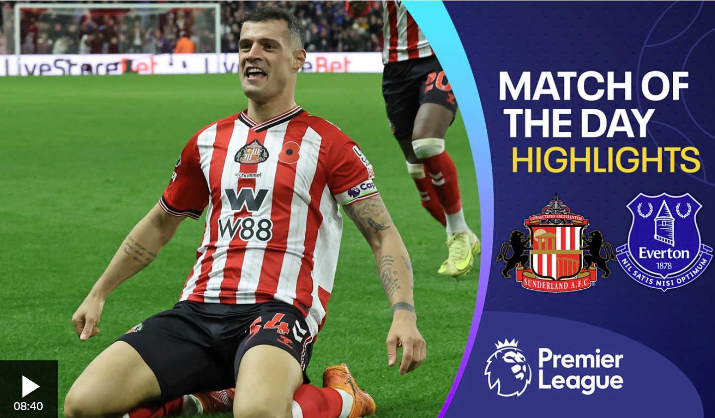 扎卡的首粒桑德兰进球帮助球队战平埃弗顿