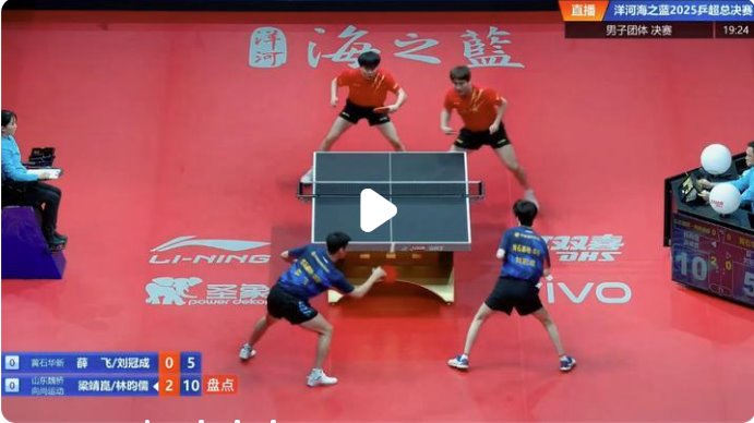 王楚钦率队卫冕乒超男团冠军