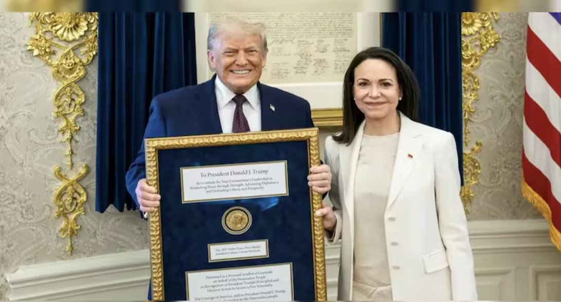马查多向特朗普颁发诺贝尔和平奖