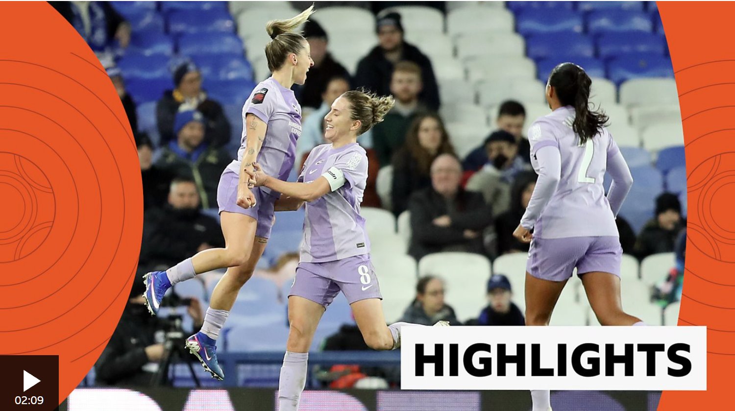 英格兰女子超级联赛埃弗顿0-1布莱顿