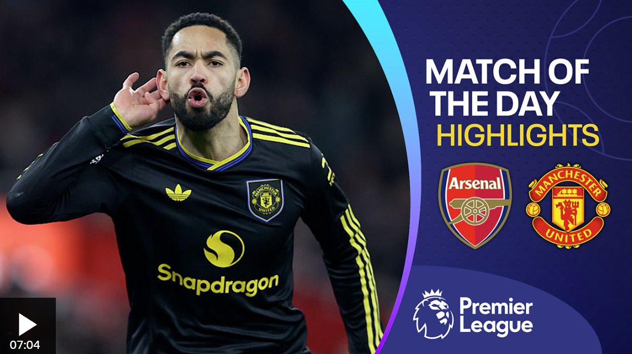 库尼亚在比赛尾声打入精彩绝伦的制胜球,曼联击败阿森纳