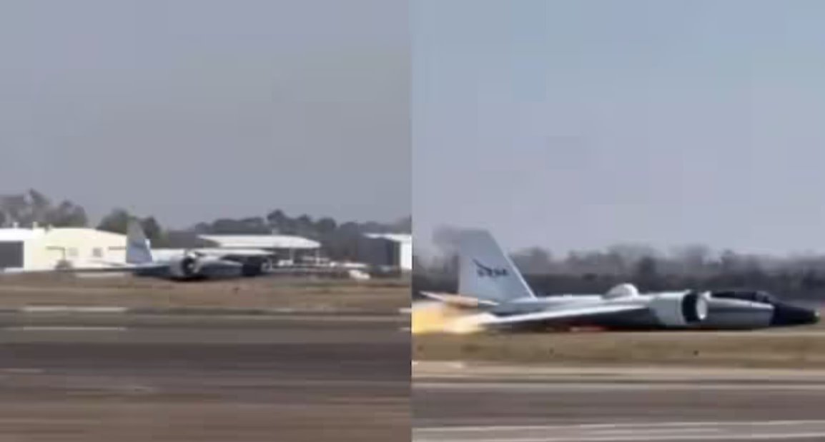 NASA 的 WB-57 高空研究飞机遭遇机械故障