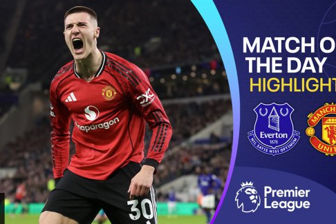 英超联赛埃弗顿0-1战胜曼联