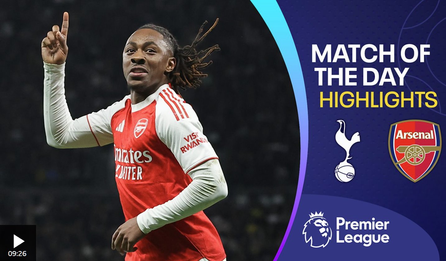 埃泽再次让热刺苦不堪言，领头羊阿森纳赢得北伦敦德比