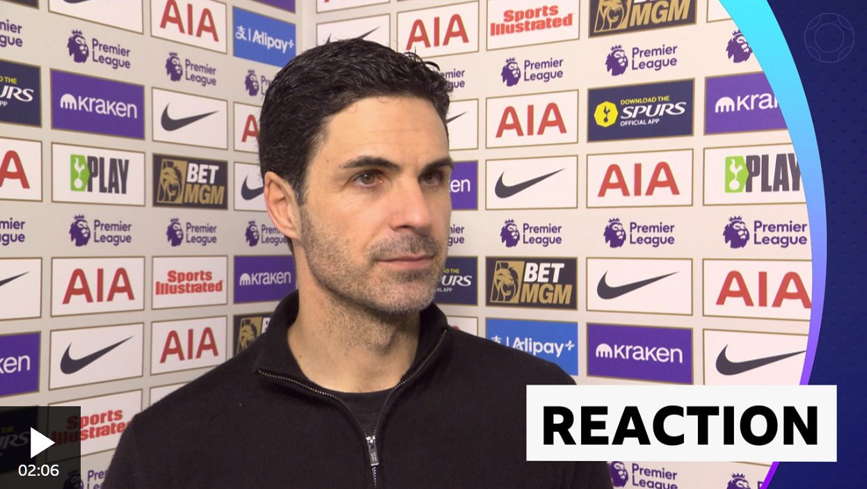 阿尔特塔称赞吉约克雷斯的表现&ldquo;令人难以置信&rdquo;