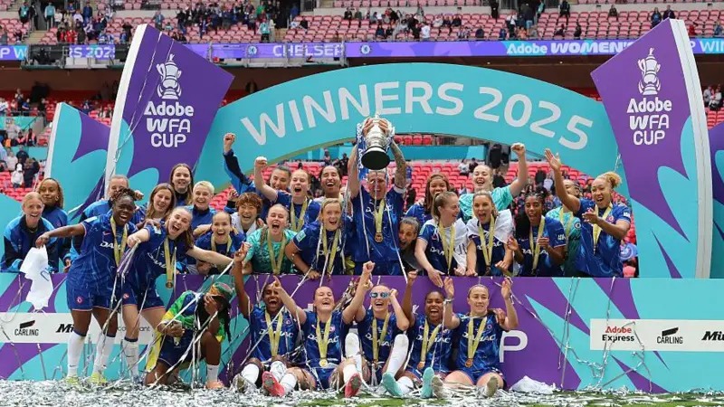 切尔西在2025年赢得了女子足总杯冠军，决赛中以3-0击败了曼联。