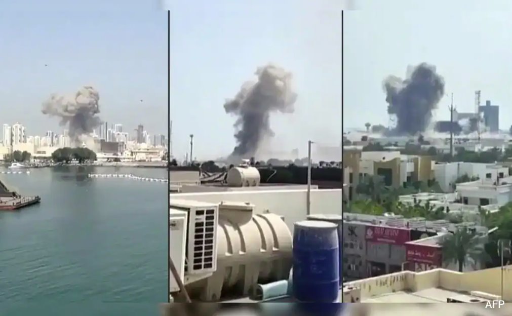 卫星图片显示，美国第五舰队驻巴林基地冒出浓烟