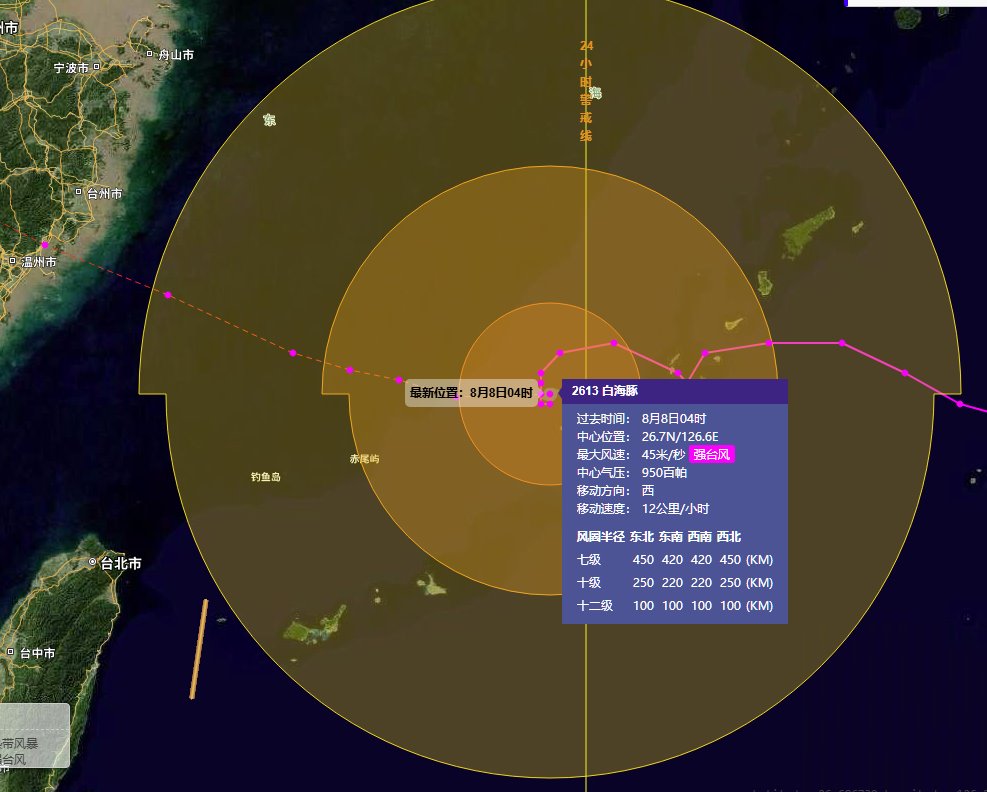 第13号台风白海豚最新路径图