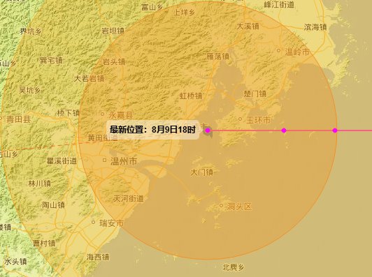台风白海豚在浙江玉环沿海登陆