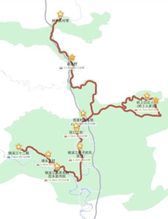 楠溪江自驾路线图